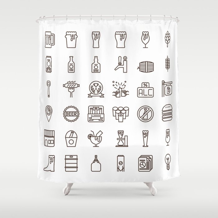 Craft Beer Icons Shower Curtain