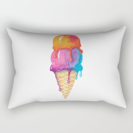 Melty ice cream cone Rectangular Pillow