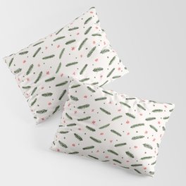 Christmas branches and stars - olive and coral Pillow Sham