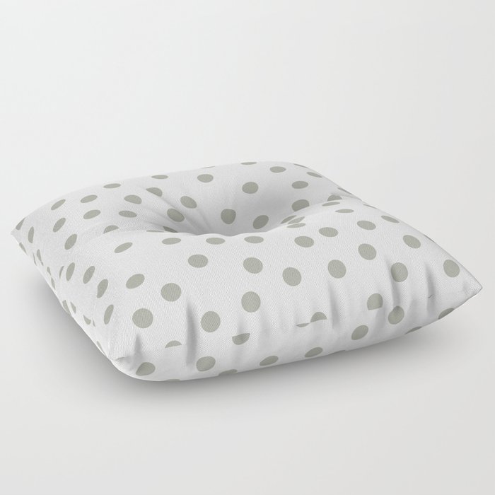 Simply Dots in Retro Gray on White Floor Pillow