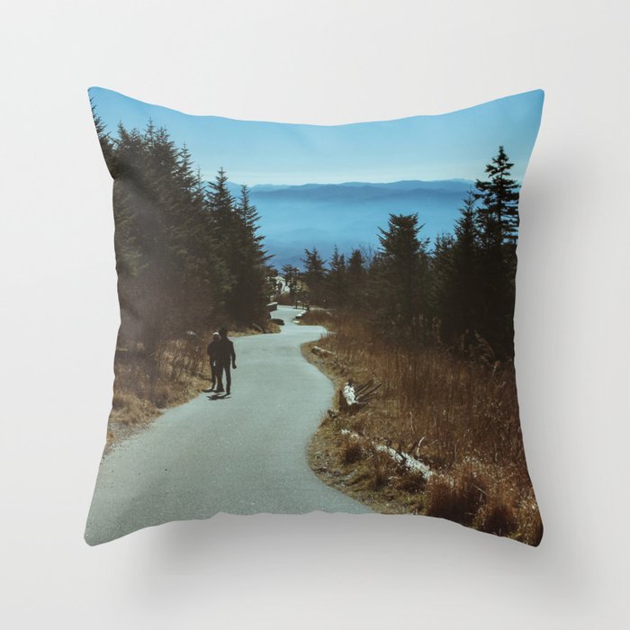 Path up the Great Smoky Mountains Throw Pillow