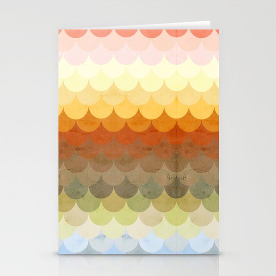 Half Circles Waves Color Stationery Cards