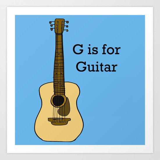 G is for Guitar Art Print