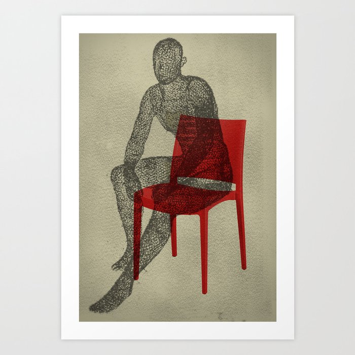 Red print on sale chair