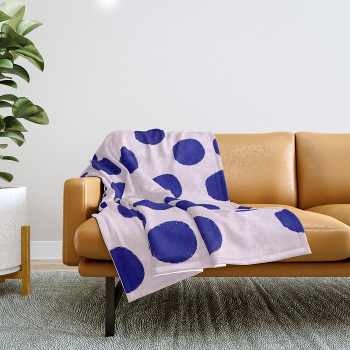 Wild polka dot 52 - Pink and blue Throw Blanket