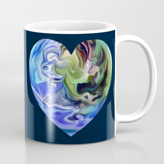 Planet Earth Love Heart Coffee Mug