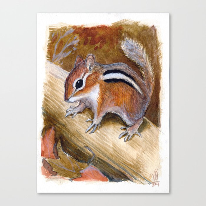 The Wary Chipmunk Canvas Print