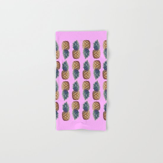 pineapples pink Hand & Bath Towel