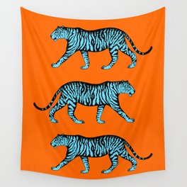 Tigers (Orange and Blue) Wall Tapestry
