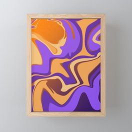 Purple Marble Design Framed Mini Art Print