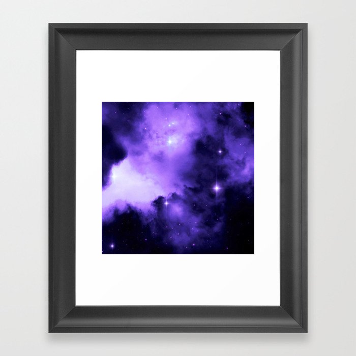 Colorful Universe Nebula Galaxy And Stars Framed Art Print