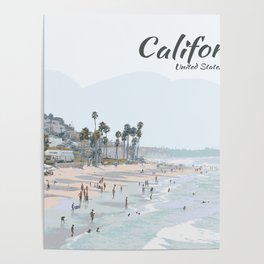 Carlsbad Beach California USA Poster