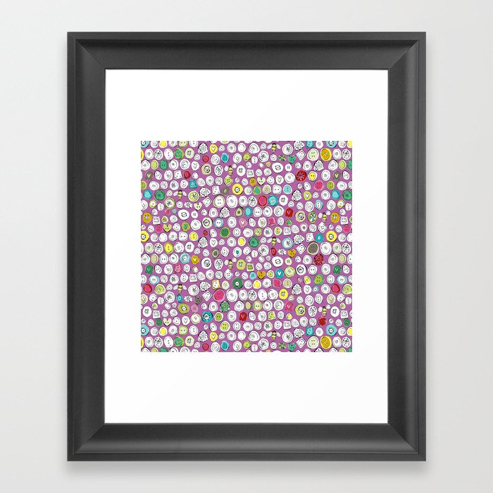 buttons and bees Framed Art Print