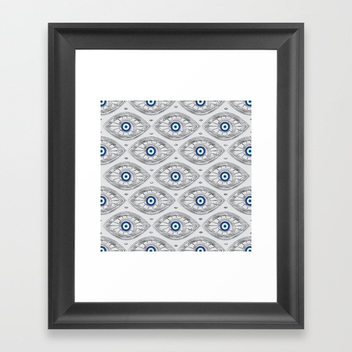 Greek Mati Mataki - Matiasma Evil Eye Pattern #3 Framed Art Print