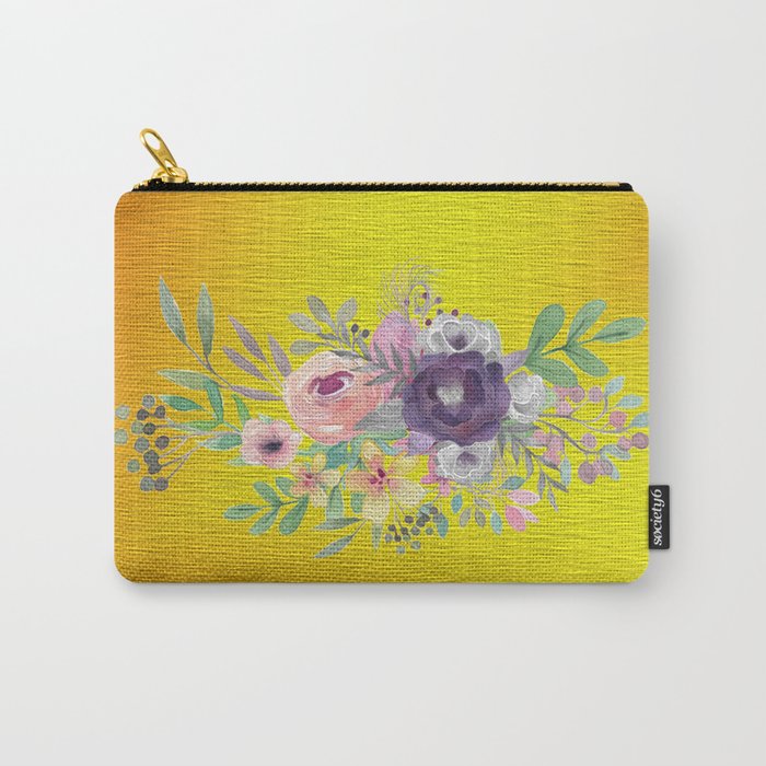 Flowers Gradient Carry-All Pouch
