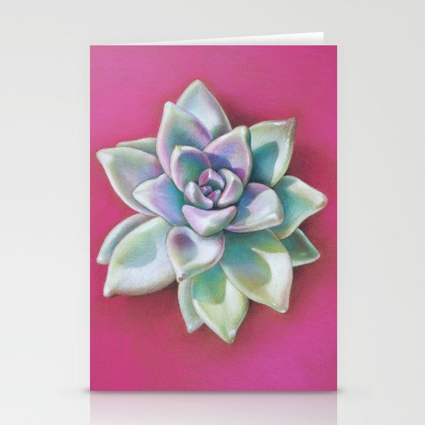 Spring Succulent in Magenta Stationery Cards