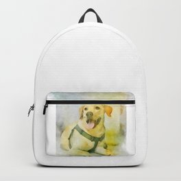 Yellow labrador. Digital watercolor painting Backpack