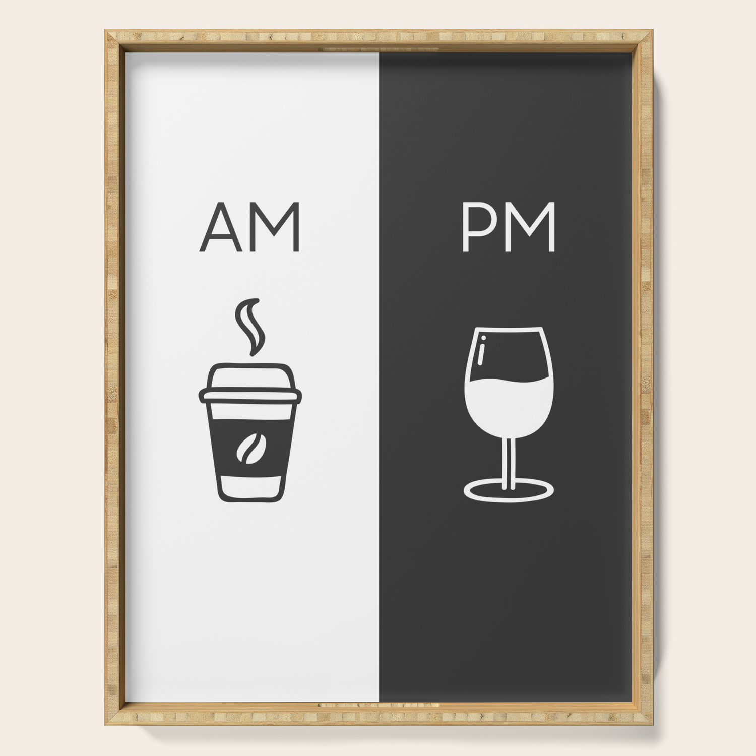 Am Pm Kitchen Poster Coffee Wine Decor Home Decor Wall Art Am Pm Sign Wine Sign Serving Tray By Fingerartprints Society6