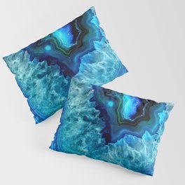 Turquoise Blue Teal Quartz Crystal Pillow Sham
