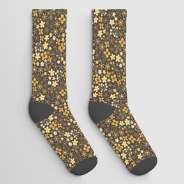 gold on brown Socks