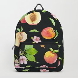 Peach fruit watercolor - Hand drawn ripe fruits Backpack