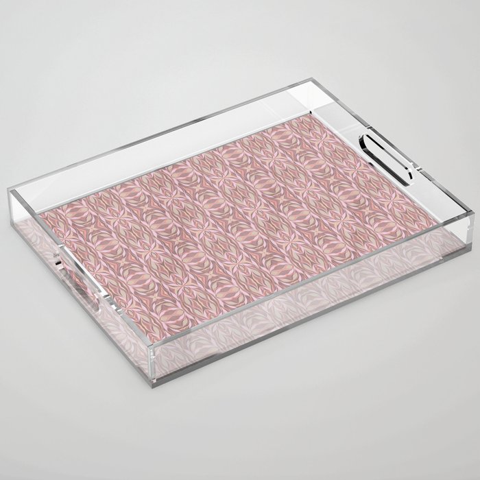 Tile Print- Monochrome Pink Acrylic Tray