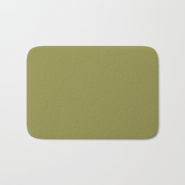 Dark Green-Yellow Solid Color Pantone Perfect Pear 16-0531 TCX Shades of Yellow Hues Bath Mat
