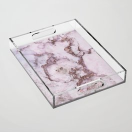 Abstract Alcohol Ink Art Painting Rosegold And Blush Pink Acrylic Tray