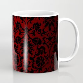 Dark Red and Black Damask Mug