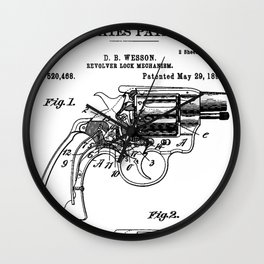 Smith And Wesson Revolver Patent 1894 Wall Clock
