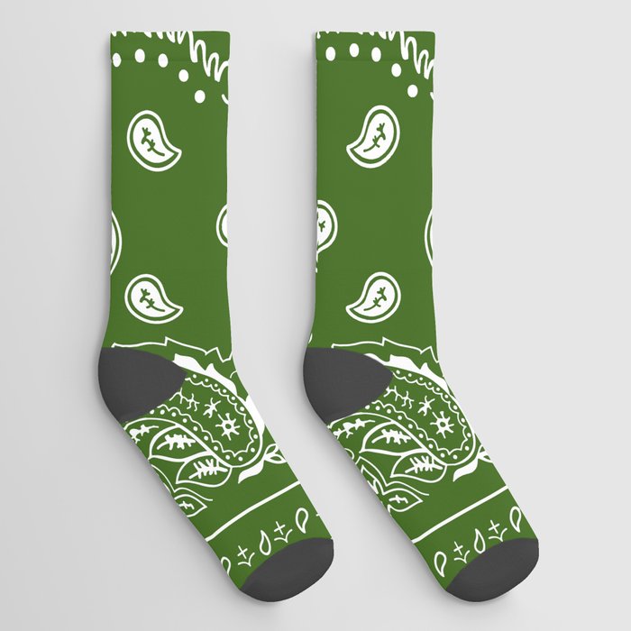 Bandana Green - Groovy  Socks