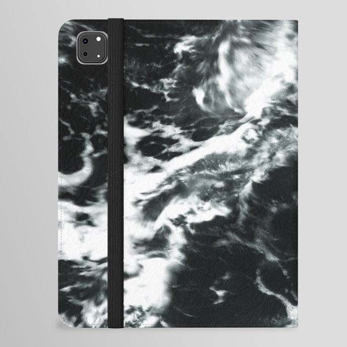 Waves - Black and White Abstract iPad Folio Case
