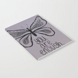 Heart Butterfly You Are Enough - Purple Notebook