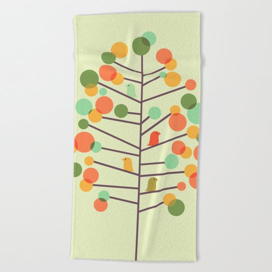 Happy Tree - Tweet Tweet Beach Towel