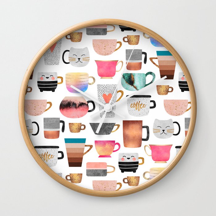 Coffee Cup Collection Wall Clock