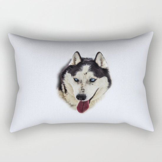 Siberian Husky with blue eyes Rectangular Pillow