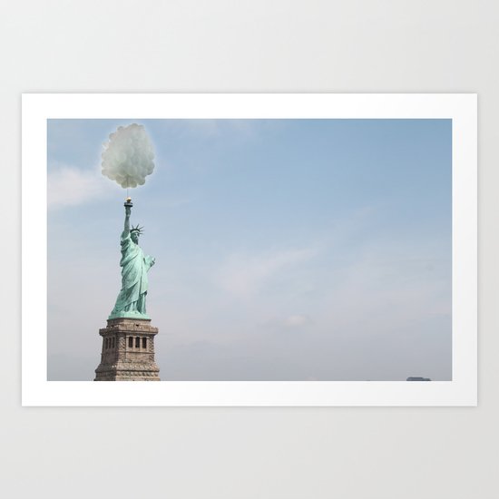 Lady liberty balloons Art Print