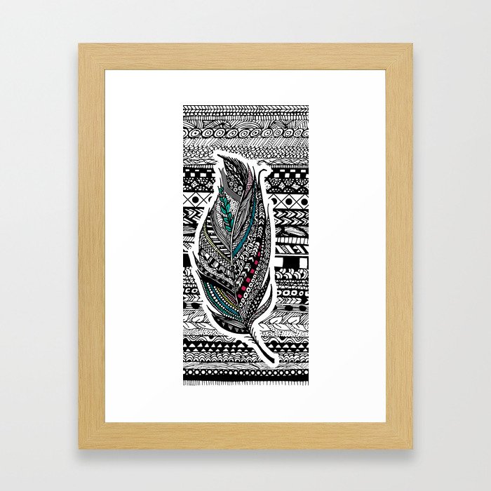  Aztec Feather. Framed Art Print