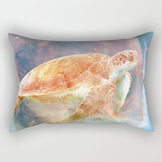 Nebula Turtle Rectangular Pillow