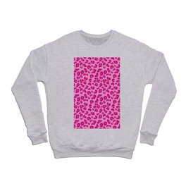 Fuchsia Hot Pink Jungle - Leopard Pattern  Crewneck Sweatshirt