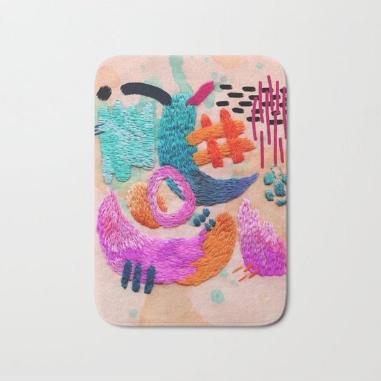 abstract embroidery Bath Mat