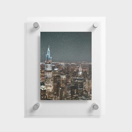 Stars Over New York City | Travel Photography and Collage Floating Acrylic Print