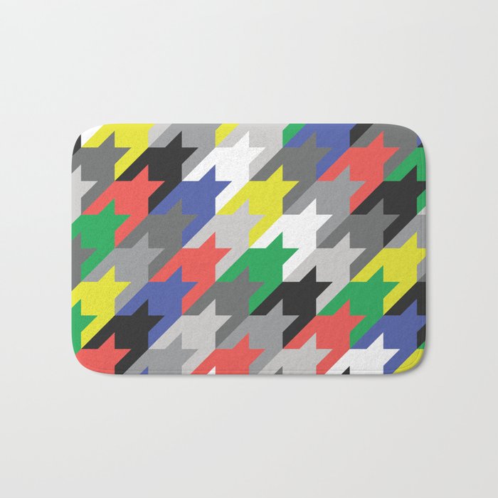 Multicolor houndstooth Bath Mat