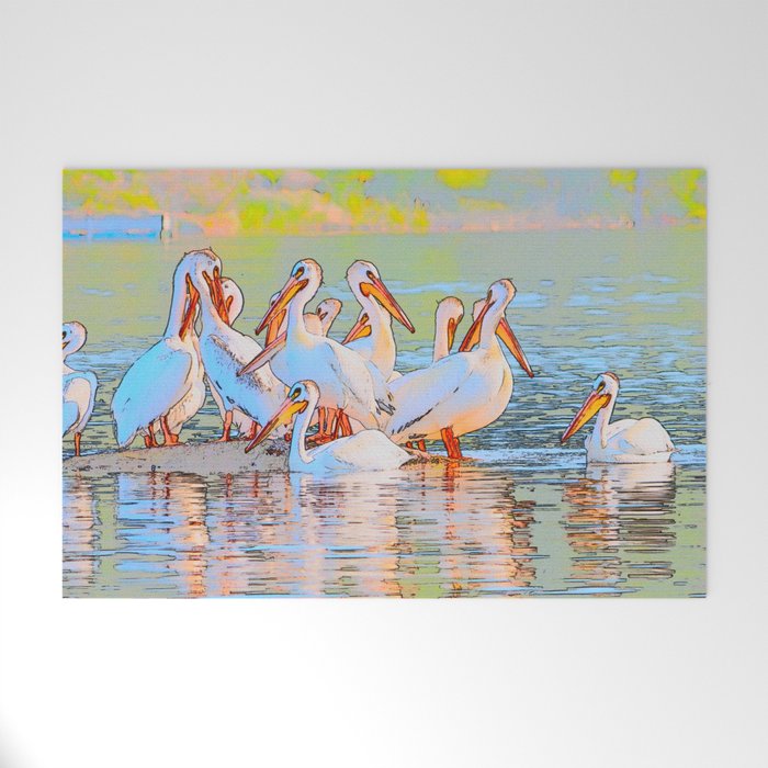 White Pelicans Welcome Mat