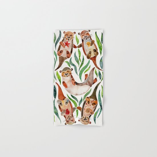 Five Otters – Green Seaweed Hand & Bath Towel