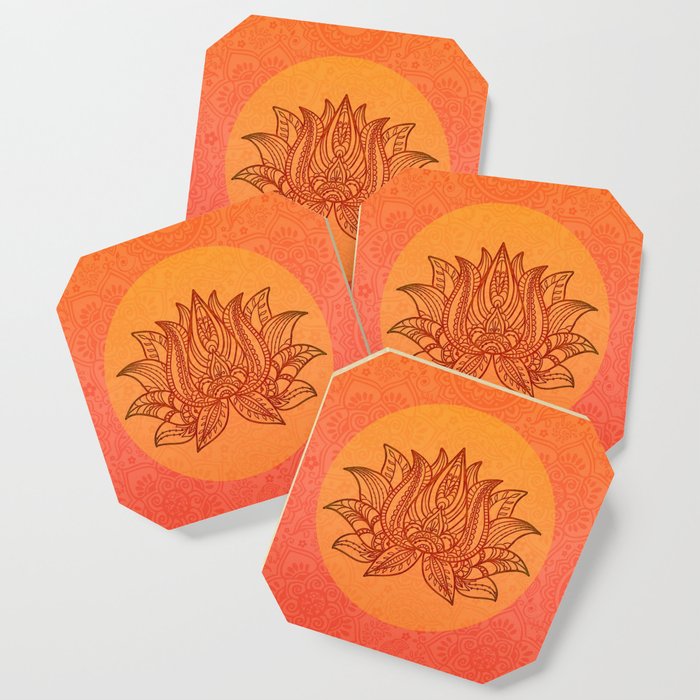Lotus Flower of Life Meditation  Art Coaster