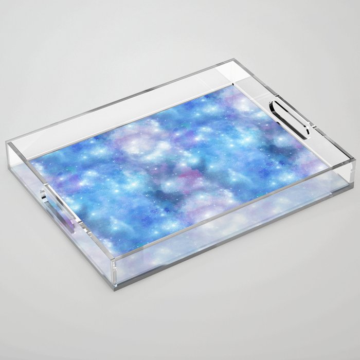 Blue Nebula Painting Acrylic Tray