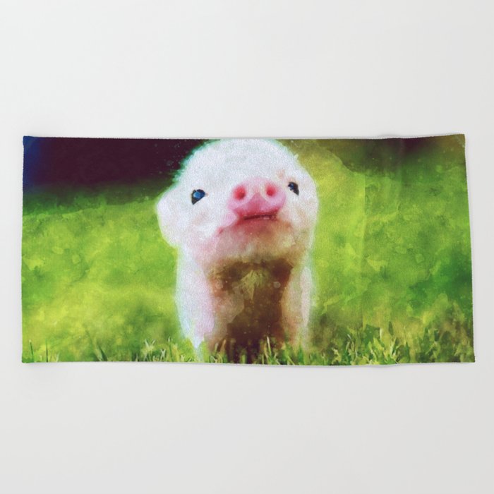 Cute Little Baby Pig Piglet Beach Towel By Misomiso Cute Little Baby Pig Piglet Beach Towel