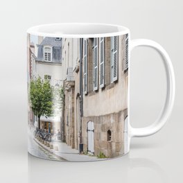 Cobblestoned street in historic centre of Rennes, France Coffee Mug