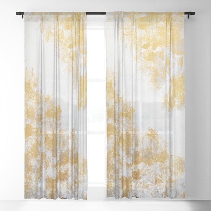 Silver Gold Sheer Curtain By Melaniab Society6